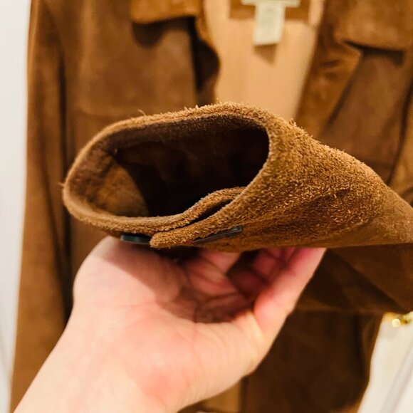 LL Bean Mens Brown Soft Leather Barn Hunting Chore Jacket Vintage Size L… - Picture 7 of 16